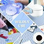 LET'S RESIN Premium Resin Collector Mat, 20" x 14"Large Easy Clean Silicone Mat for Crafts, Epoxy Resin,Placemat(Blue)