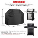 Grill Cover, 52 inch BBQ Gas Grill Cover Waterproof Weather Resistant, Fade Resistant, UV Resistant Material for Most Grills, Black