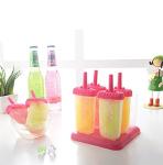 Set of 6 Reusable Popsicle Molds Ice Pop Molds Maker by Ozera, With Silicone Funnel & Cleaning Brush, Pink