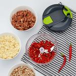 Multi-Function Manual Food Chopper & Processors with Handle and Cover,Vegetable Chopper Shredder,Garlic Press,Suitable for Onions Garlic Peppers Carrots Gingers Fruits,Ideal Gift for Kitchen(Green)