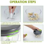 Multi-Function Manual Food Chopper & Processors with Handle and Cover,Vegetable Chopper Shredder,Garlic Press,Suitable for Onions Garlic Peppers Carrots Gingers Fruits,Ideal Gift for Kitchen(Green)