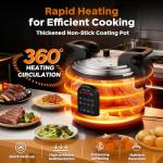 17.8QT Commercial Electric Pressure Cooker stainless steel Pressure Cooker | 24-hour Presetting |12 in 1 slow cooker with temperature control | LED Multifunction Food Warmer with nonstick pot