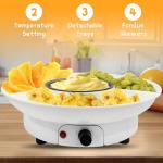 Fondue Pot Electric Set for Chocolate and Nacho Cheese, Chocolate Fondue Kit with Dipping Forks, Temperature Control, 9-ounce Detachable Bowl, Gift Set Date Night Idea Movie Night Game Night Gift Set