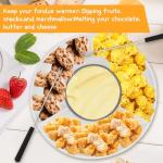 Fondue Pot Electric Set for Chocolate and Nacho Cheese, Chocolate Fondue Kit with Dipping Forks, Temperature Control, 9-ounce Detachable Bowl, Gift Set Date Night Idea Movie Night Game Night Gift Set