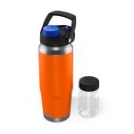 Flaskap Game Day FreePour System: 6oz Liquor Dispenser Kap and 26oz Cup Holder Style Bottle in Your Team Colors, Removable Liquor Well Mixed Drink Tumbler, Leak Proof Lid, Hidden Flask Tumbler