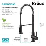 KRAUS Britt 2-in-1 Commercial Style Pull-Down Single Handle Water Filter Kitchen Faucet for Reverse Osmosis or Water Filtration System in Matte Black, KFF-1691MB