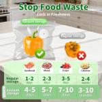 SIHUADON Vacuum Sealer for Food, Porable Handheld Vacuum Sealer Machine with Visible Water Tank & 30 Reusable Bags, Seal Food 5X Fresh Longer for Kitchen, BBQ, Camping, Home