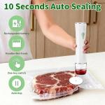 SIHUADON Vacuum Sealer for Food, Porable Handheld Vacuum Sealer Machine with Visible Water Tank & 30 Reusable Bags, Seal Food 5X Fresh Longer for Kitchen, BBQ, Camping, Home