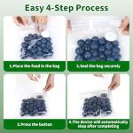 SIHUADON Vacuum Sealer for Food, Porable Handheld Vacuum Sealer Machine with Visible Water Tank & 30 Reusable Bags, Seal Food 5X Fresh Longer for Kitchen, BBQ, Camping, Home