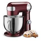 Cuisinart Stand Mixer, 12 Speed, 5.5 Quart Stainless Steel Bowl, Chef’s Whisk, Mixing Paddle, Dough Hook, Splash Guard w/ Pour Spout, Pinot Noir, SM-50PNNAS