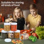 OUSHINAN 36PCS 8OZ Plastic Jars with Screw On Lids, Labels Refillable Empty Round Slime Containers for Storing Dry Food, Honey Jam, Cream, Butter, Lotion (White)