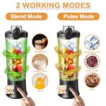 Portable Blender for Shakes and Smoothies, 20oz Rechargeable Electric Protein Shaker Bottle with 6 Leaf Blade, Travel Lid, Mini Small Personal Juicer Blender Cup for Gym, Travel, Kitchen, Office, Home