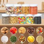 OUSHINAN 36PCS 8OZ Plastic Jars with Screw On Lids, Labels Refillable Empty Round Slime Containers for Storing Dry Food, Honey Jam, Cream, Butter, Lotion (White)