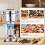 Yaofafa Grain Mill Grinder - High-Speed 750g 304 Stainless Steel Professional Grain Mill & Spice Grinder for Kitchen and Coffee Shop - Grinds Grains, Corn, Coffee, and Dry Spices with Easy Operation