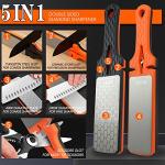 Diamond Sharpening Stone,400/1000 Grit Handheld Double-Sided Diamond Sharpener 5 in 1 Honeycomb Surface Knife Sharpener Plate Whetstone with Ceramic & Tungsten Steel Scissor Slot for Kitchen Outdoor