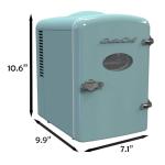 ARCTIC CHEF RMIS129-BLUE Mini Retro 6 Can Beverage Refrigerator-Blue,0.14 cubic feet
