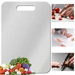 Titanium Cutting Board, Stainless Steel Cutting Boards for Kitchen, Double Sided Food-Grade Titanium Board for Cutting Vegetables And Meat (13.4 x 9 inch)