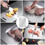 Titanium Cutting Board, Stainless Steel Cutting Boards for Kitchen, Double Sided Food-Grade Titanium Board for Cutting Vegetables And Meat (13.4 x 9 inch)