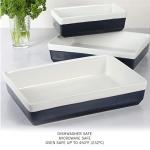 MARTHA STEWART 3-Piece Oven to Table Stoneware Bakeware Set – Baking Dish & Casserole Set – Cobalt Blue – Durable Oven-Safe Bakeware for Baking and Serving