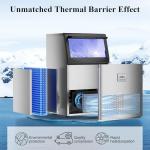 Mountman Commercial Ice Maker,110lbs/24H,Stainless Steel Under Counter Ice Machine with Water Filter,33lbs Storage Capacity, 50 Cubes in 14 Mins, Freestanding Ice Machine for Home/Bar/Cafe/Restaurant