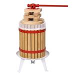 3.17Gal/12L Fruit Wine Press, Cast Iron Manual Grape Presser for Wine Making, 100% Nature Wood Basket with 8 Blocks Heavy Duty Manual Juice Cider Wine Making Press for Kitchen Home Outdoor, Oak