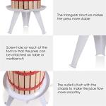 3.17Gal/12L Fruit Wine Press, Cast Iron Manual Grape Presser for Wine Making, 100% Nature Wood Basket with 8 Blocks Heavy Duty Manual Juice Cider Wine Making Press for Kitchen Home Outdoor, Oak