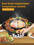 Soupify 2 in 1 Hot Pot with Grill, Electric Korean BBQ Grill, Independent Dual Temperature Control & Non-stick Pan, Multi-function Smokeless Barbecue Grill for Family and Friends Gathering