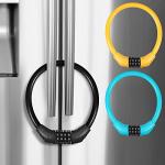 Hestya 3 Pieces Fridge Freezer Refrigerator Cabinet Lock, 10000 Combinations Safety Locks for French Doors, Safe Strap Kitchen Bathroom Doors Rv No Screw Fridge Lock(Black, Blue, Orange)