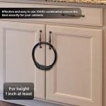 Hestya 3 Pieces Fridge Freezer Refrigerator Cabinet Lock, 10000 Combinations Safety Locks for French Doors, Safe Strap Kitchen Bathroom Doors Rv No Screw Fridge Lock(Black, Blue, Orange)