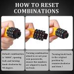 Hestya 3 Pieces Fridge Freezer Refrigerator Cabinet Lock, 10000 Combinations Safety Locks for French Doors, Safe Strap Kitchen Bathroom Doors Rv No Screw Fridge Lock(Black, Blue, Orange)