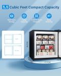 Feelfunn 1.1 Cu.ft Mini Freezer - Compact Upright Freezer with 7 Adjustable Thermostat, Removable Shelf, Reversible Single Door, 360°Uniform Cooling Small freezer for Home Office Kitchen Dorm, Silver