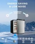 Feelfunn 1.1 Cu.ft Mini Freezer - Compact Upright Freezer with 7 Adjustable Thermostat, Removable Shelf, Reversible Single Door, 360°Uniform Cooling Small freezer for Home Office Kitchen Dorm, Silver