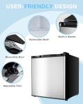 Feelfunn 1.1 Cu.ft Mini Freezer - Compact Upright Freezer with 7 Adjustable Thermostat, Removable Shelf, Reversible Single Door, 360°Uniform Cooling Small freezer for Home Office Kitchen Dorm, Silver