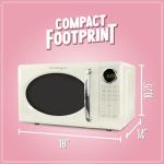 Nostalgia Retro 700W Microwave Oven 0.7 Cu Ft Capacity – Child Safety Lock, 8 Auto-Cook Settings – Countertop Kitchen Appliance – Ivory