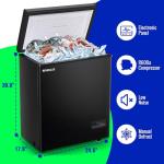 DEMULLER Chest Freezer with Electronic Panel, Accurate Temperature Display to 1 ℉ 4.0 Cu.ft Deep Freezing Machine with 2 Removable Baskets Suitable for Home Kitchen Apartment Black