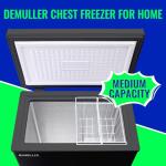 DEMULLER Chest Freezer with Electronic Panel, Accurate Temperature Display to 1 ℉ 4.0 Cu.ft Deep Freezing Machine with 2 Removable Baskets Suitable for Home Kitchen Apartment Black