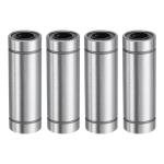 uxcell 4Pcs LM8LUU Linear Bearing 8mm Bore 15mm OD 45mm Length Linear Ball Bearings Double Side Rubber Sealed Bearing Steel for CNC Machine 3D Printer Food Packaging Machine