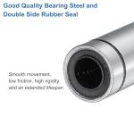 uxcell 4Pcs LM8LUU Linear Bearing 8mm Bore 15mm OD 45mm Length Linear Ball Bearings Double Side Rubber Sealed Bearing Steel for CNC Machine 3D Printer Food Packaging Machine