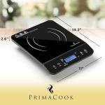 PrimaCook Portable Induction Cooktop - Single Burner Induction Hot Plate - Safe, Fast Heating for Gourmet Cooking - Sleek Design with Touch Controls - Energy Efficient Home Food Preparation (Black)