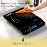 PrimaCook Portable Induction Cooktop - Single Burner Induction Hot Plate - Safe, Fast Heating for Gourmet Cooking - Sleek Design with Touch Controls - Energy Efficient Home Food Preparation (Black)