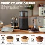 HAUSHOF Coffee Grinder Electric, One Touch Design, Spice, Herb, Grinder for Coffee Bean Spices and Seeds with 1 Removable Stainless Steel Bowl, Dry Grinder-Black