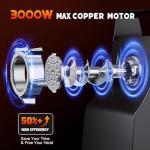 GuanQiao Upgraded Electric Meat Grinder: 3000W Max For Home Kitchen, With Handle. Heavy Duty, 3 Blades, 3 Plates, Sausage Stuffer Tubes & Kubbe Kit (Black)