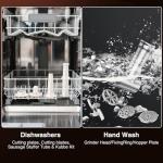 GuanQiao Upgraded Electric Meat Grinder: 3000W Max For Home Kitchen, With Handle. Heavy Duty, 3 Blades, 3 Plates, Sausage Stuffer Tubes & Kubbe Kit (Black)