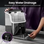 Nugget Ice Maker Countertop, 35Lbs/Day Portable Table Top Machine with Chewable & Crushed Ice, Self-Cleaning, One-Touch Operation for Home(Stainless Steels Black)