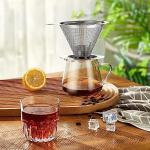 Pour Over Coffee Dripper, Slow Drip Paperless Coffee Filter, Pour Over Coffee Maker for 1-2Cups Brew, Double Mesh Design of Manual Reusable Cone Filter