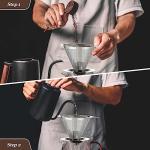 Pour Over Coffee Dripper, Slow Drip Paperless Coffee Filter, Pour Over Coffee Maker for 1-2Cups Brew, Double Mesh Design of Manual Reusable Cone Filter