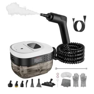 Handheld Steam Cleaner for Home, 2500W High Pressure Steamer, 15s Fast Heat-Up, 1.6L Tank, Portable Steam Cleaner for Car, Floor, Grout, Kitchen, Furniture & Bed Bugs