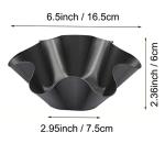 Abgream Tortilla Pan Set - 6 Pack Carbon Steel Non-Stick Taco Salad Bowl Tortilla Shell Maker Black Baking Pans with a Silicone Potholder and a Basting Brush (Small)