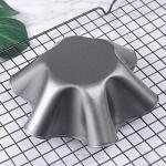 Abgream Tortilla Pan Set - 6 Pack Carbon Steel Non-Stick Taco Salad Bowl Tortilla Shell Maker Black Baking Pans with a Silicone Potholder and a Basting Brush (Small)