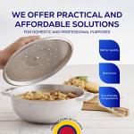 Universal (Medium Size) Caldero 12 Cups - 4.2 QT / 4 L, Stainless Aluminum Pot, Even Heat Distribution and Fast Cooking Dutch Oven Pot, Ergonomic Handles, Ideal for Rice, French Fries, and More